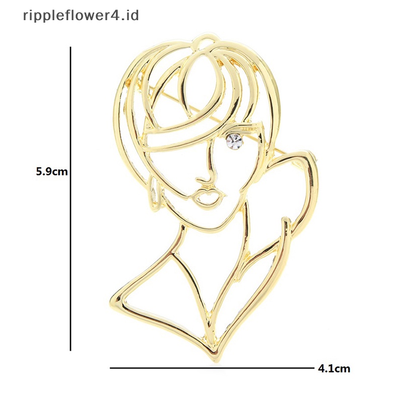 {rippleflower4.id} Lucu Berongga Kecantikan Lady Bros Gadis Figure Kantor Kasual Bros Pin Hadiah~