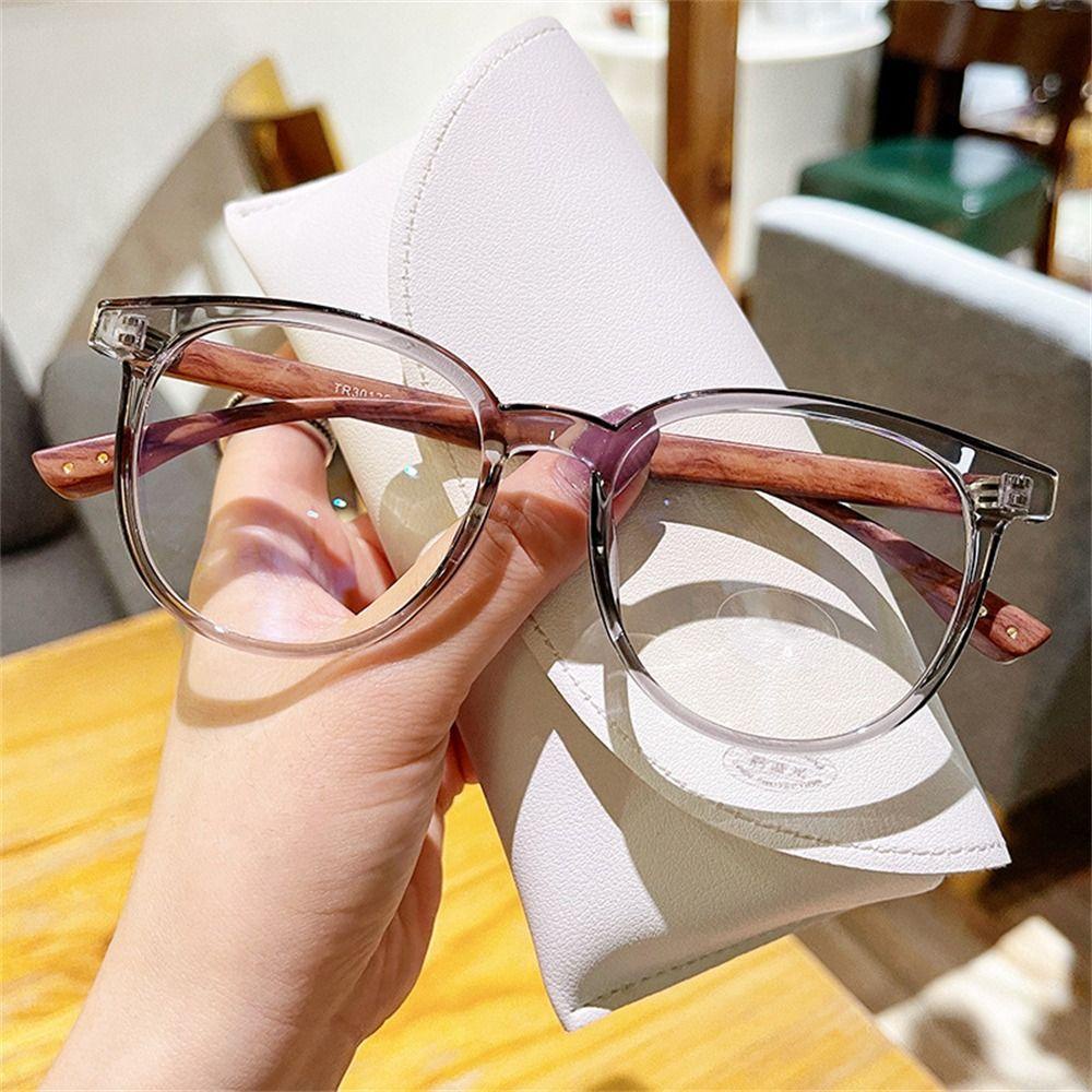 R-flower Myopia Kacamata Bingkai Wanita Anti-Blue Light Round Eyeglasses