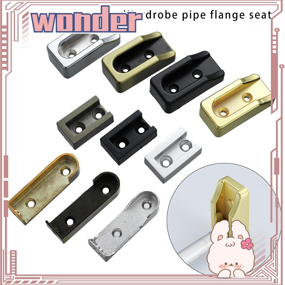 Wonder 1Pcs Holder Batang Gantung Pakaian Alloy Rod Closet Pole Holder Flange End Support Penyangga Gantung Lemari