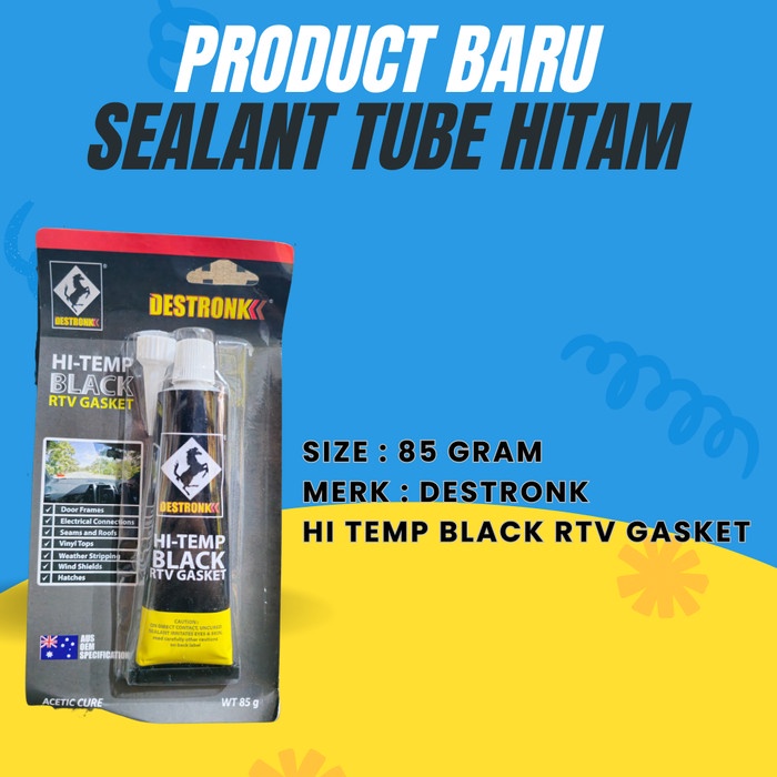 LEM AUTO SEALER HITAM TUBE &quot;DESTRONK&quot; - 85GR BESAR BLACK