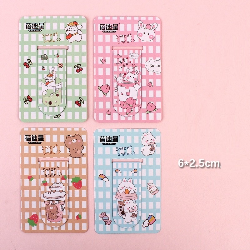 4pcs Magnet Pembatas Kertas Buku Paper Klip Clip OSM-ST0376