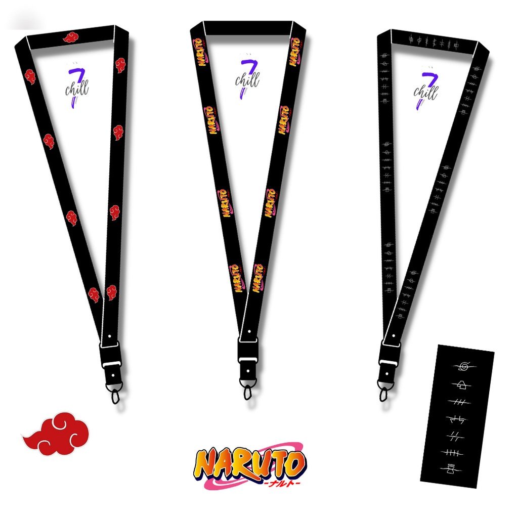 Lanyard Anime Naruto ID Card Custom Anime Lucu Tali Karakter Gantungan Pods Name Tag Kartu Nama