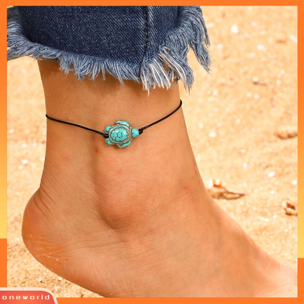 [WOD] Wanita Gelang Kaki Turtle Pendant Perhiasan Indah Semua Pertandingan Ringan Bohemian Anklet Untuk Pantai