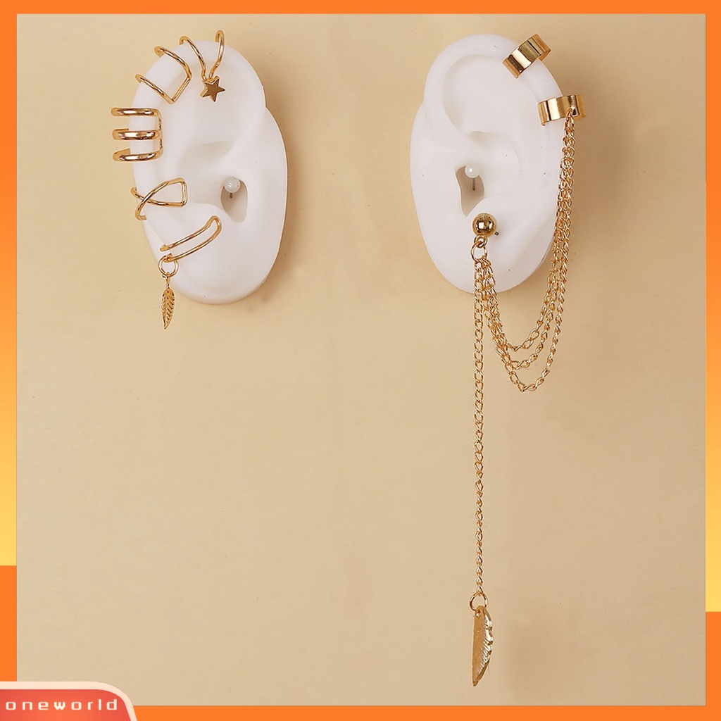 [WOD] 5pcs /Set Atau 7Pcs /Set Anting Desain Bungkus Fashion Bahan Metal Tanpa Tindik Klip Manset Telinga Untuk Wanita