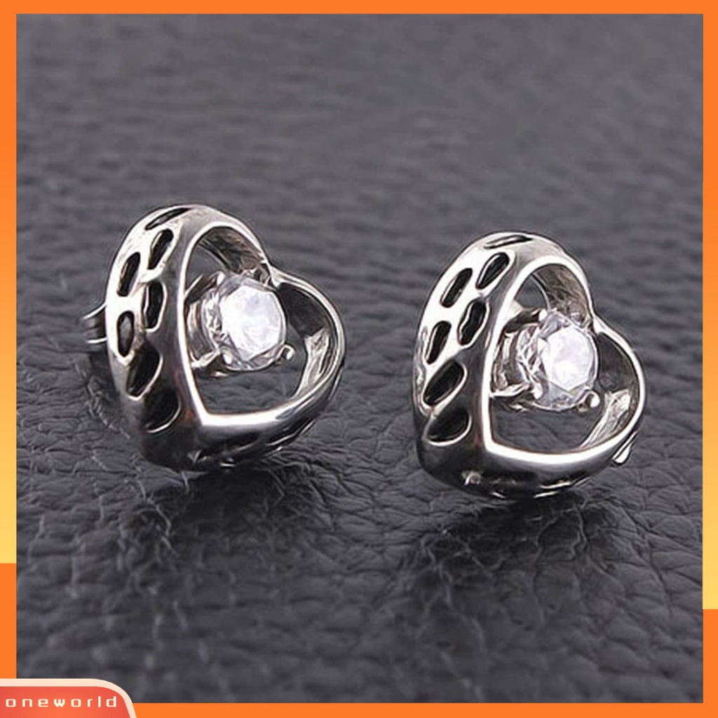 [WOD] 1pc Bersinar Hias Berlian Imitasi Pria Anting Baja Titanium Perisai Bentuk Hip Hop Telinga Stud Perhiasan Aksesori