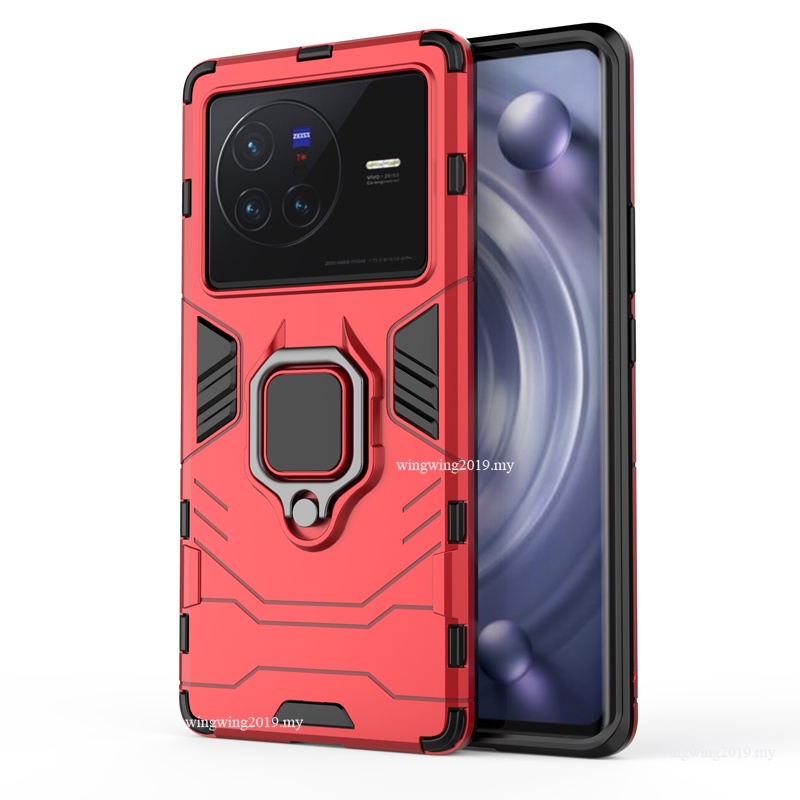 Shockproof Armor Case Untuk Vivo X80 Pro Cases Stand Holder Magnetic Phone Back Cover Untuk Vivo X80 Fundas