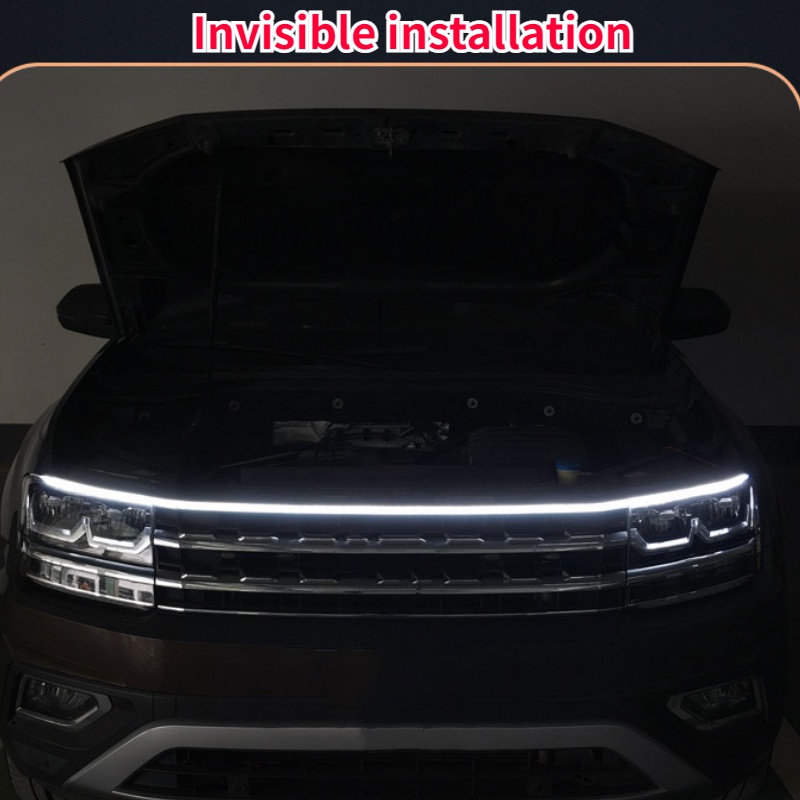 1pc/(1.8m) LED Universal Mobil Water Proof Hood Lampu Hias Starting Scan DIY Universal Mobil Siang Hari Berjalan Lampu Dinamic Headlight Strip Fleksibel Hias