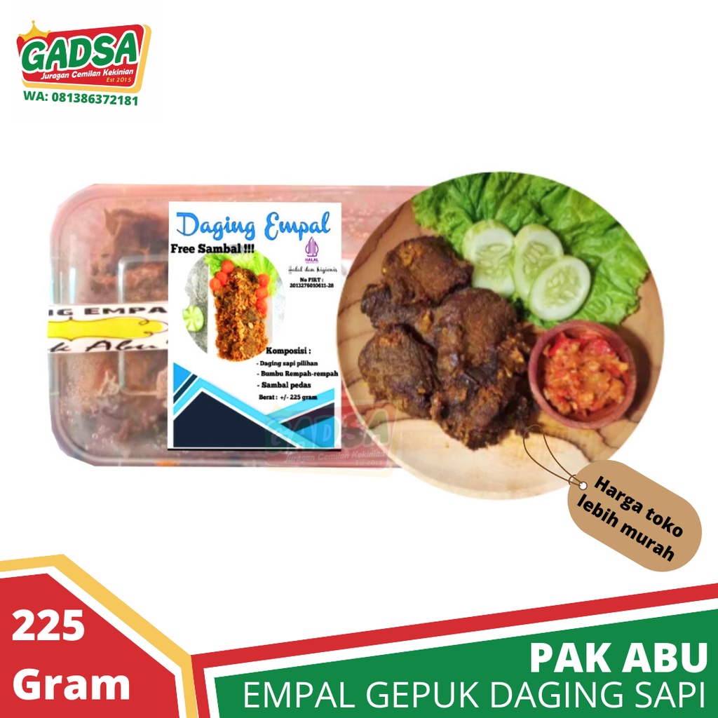 Empal Gepuk Daging Sapi Pak Abu 225 gram