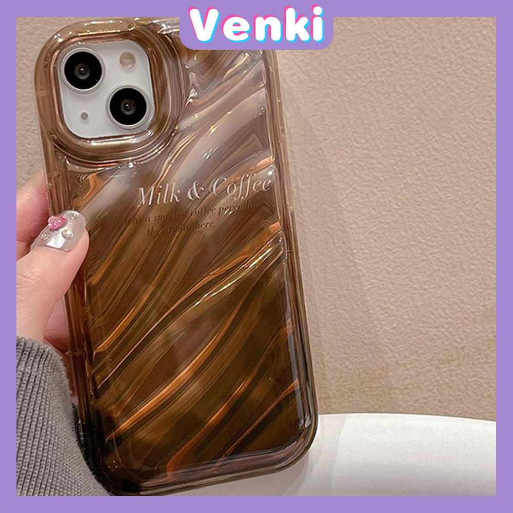 VENKI - iPhone Case untuk iPhone 11 Laser Reflektif Bening Phone Case TPU Soft Shockproof Airbag Case Coklat Sederhana Kompatibel dengan iPhone 14 13 Pro Max 12 Pro Max XR XR 7Plus 8Plus