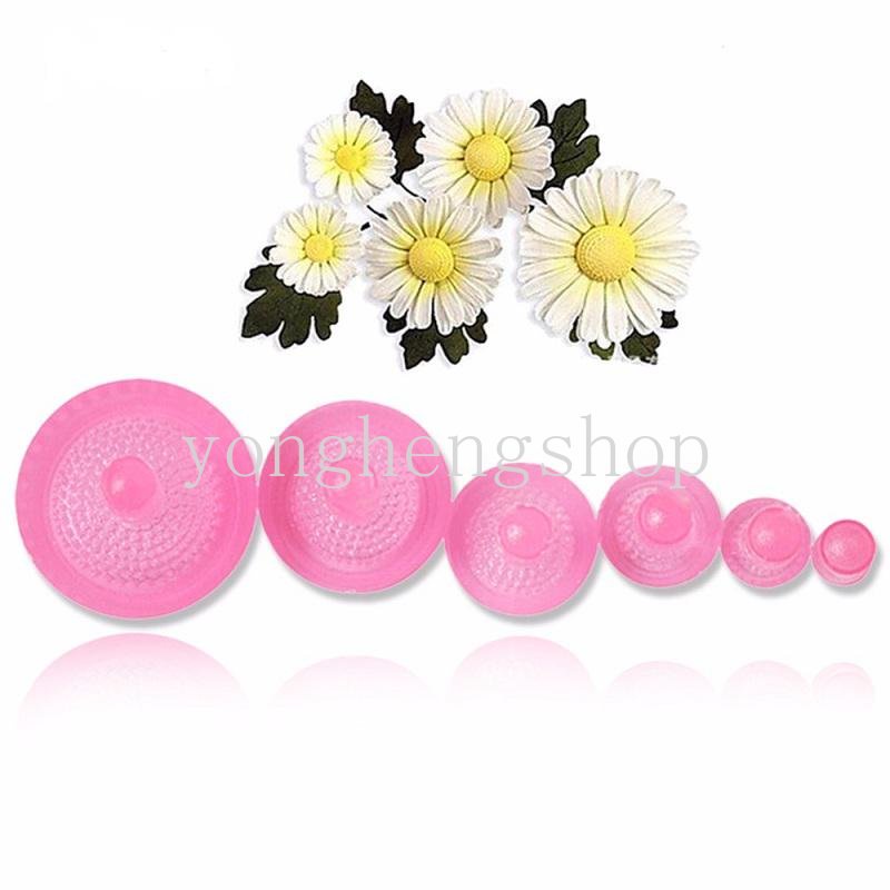 6pcs /set Cetakan Benang Sari Bunga Daisy Bunga Matahari Alat Dekorasi Kue Fondant Gum Pasta Mold