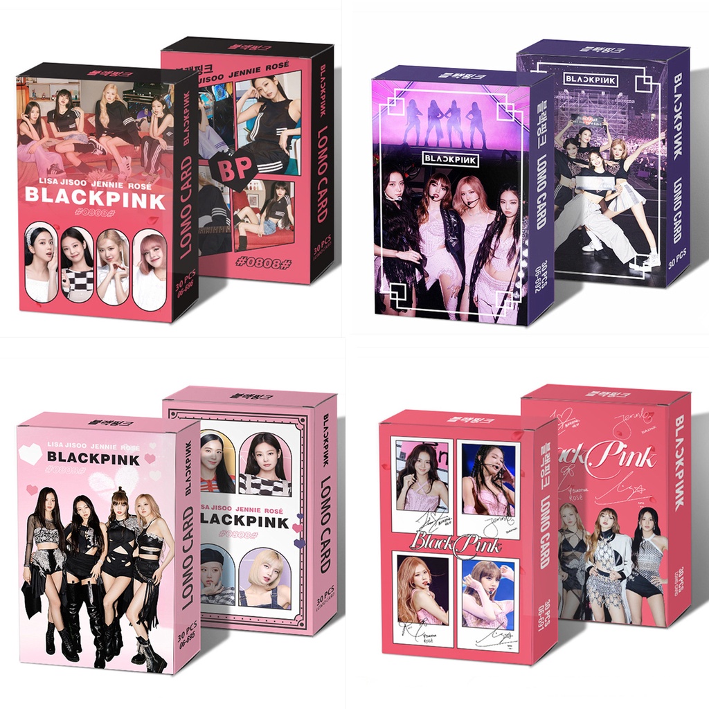 30pcs /box Hitam-Pink Coachella Stage Photocards Album Kartu Lomo Black Pink Kpop Postcards