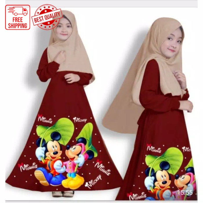 PROMO Gamis anak perempuan / Baju lebaran busana muslim anak usia 5 6 7 tahun