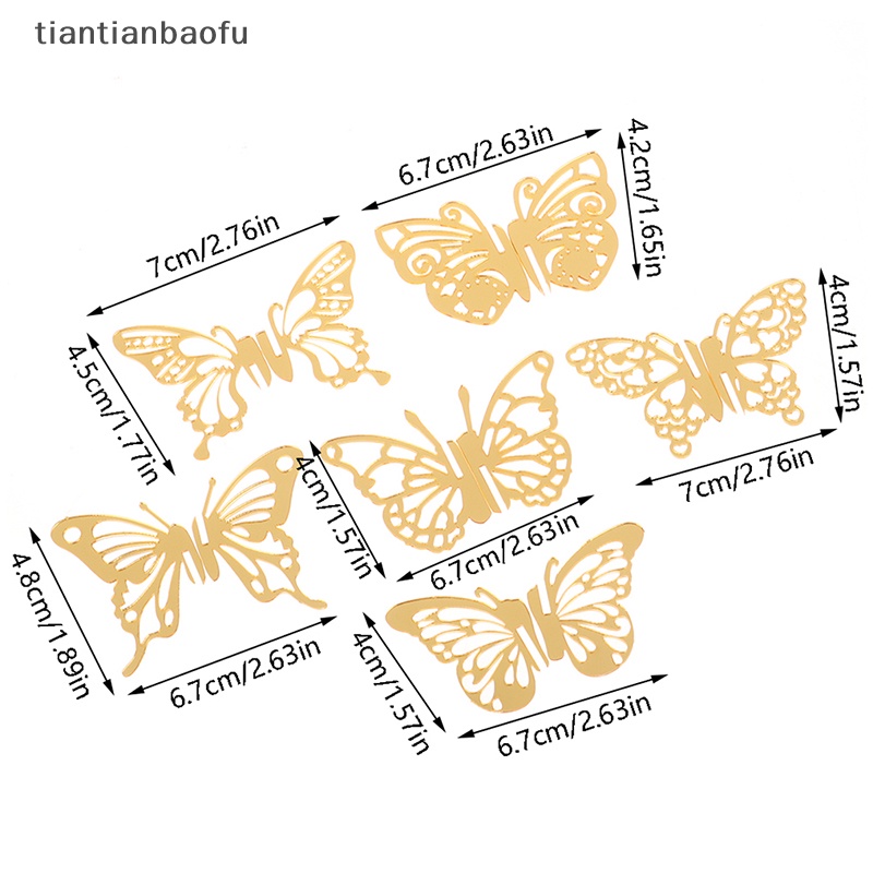 [tiantianbaofu] 5pcs /Pack Acrylic Butterfly Cake Topper Pesta Pernikahan Ulang Tahun Kue Dekorasi Butik