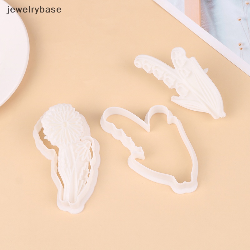 [jewelrybase] Cetakan Kue Kering Bentuk Bunga Ditekan Tangan Cookie Mold Dekorasi Kue Baking Tool Butik