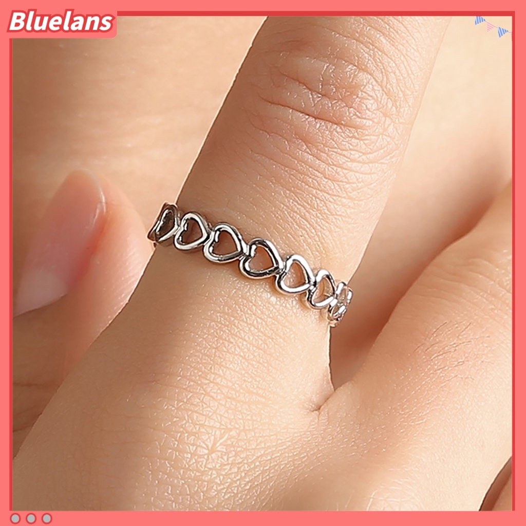 [BLS] Cincin Hias Elegan Tembaga Hollow Love Heart Ring Untuk Pernikahan