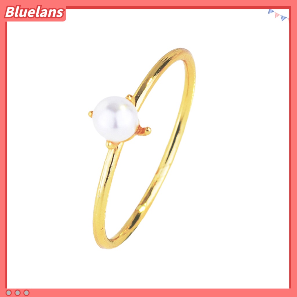 [BLS] Women Ring Cincin Jari Mutiara Imitasi Mini Hias Menarik Untuk Tunangan