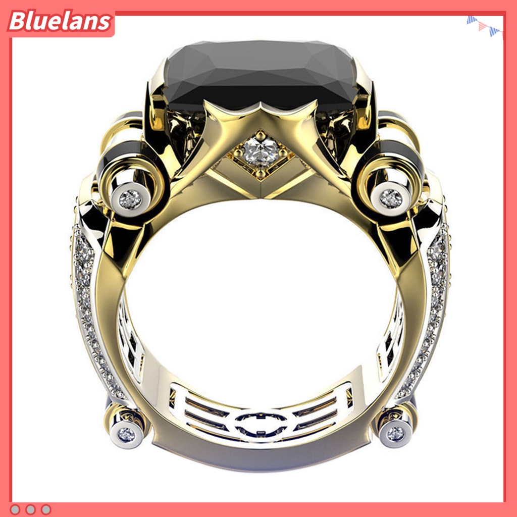 [BLS] Unisex Cincin Vintage Gothic Mewah Berlian Imitasi Mengkilap Electroplating Dekorasi Hadiah Pria Wanita Cubic Zirconia Fidget Ring Jewelry Untuk Pakaian Sehari-Hari
