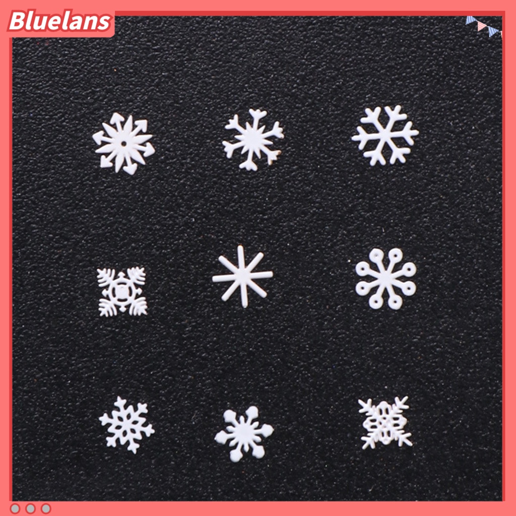 [BLM] 100pcs/ Botol Snowflake Dekorasi Kuku Tempel Kuat Panjang Memakai Manicure 3D Snowflake Nail Art Slice Untuk Makeup