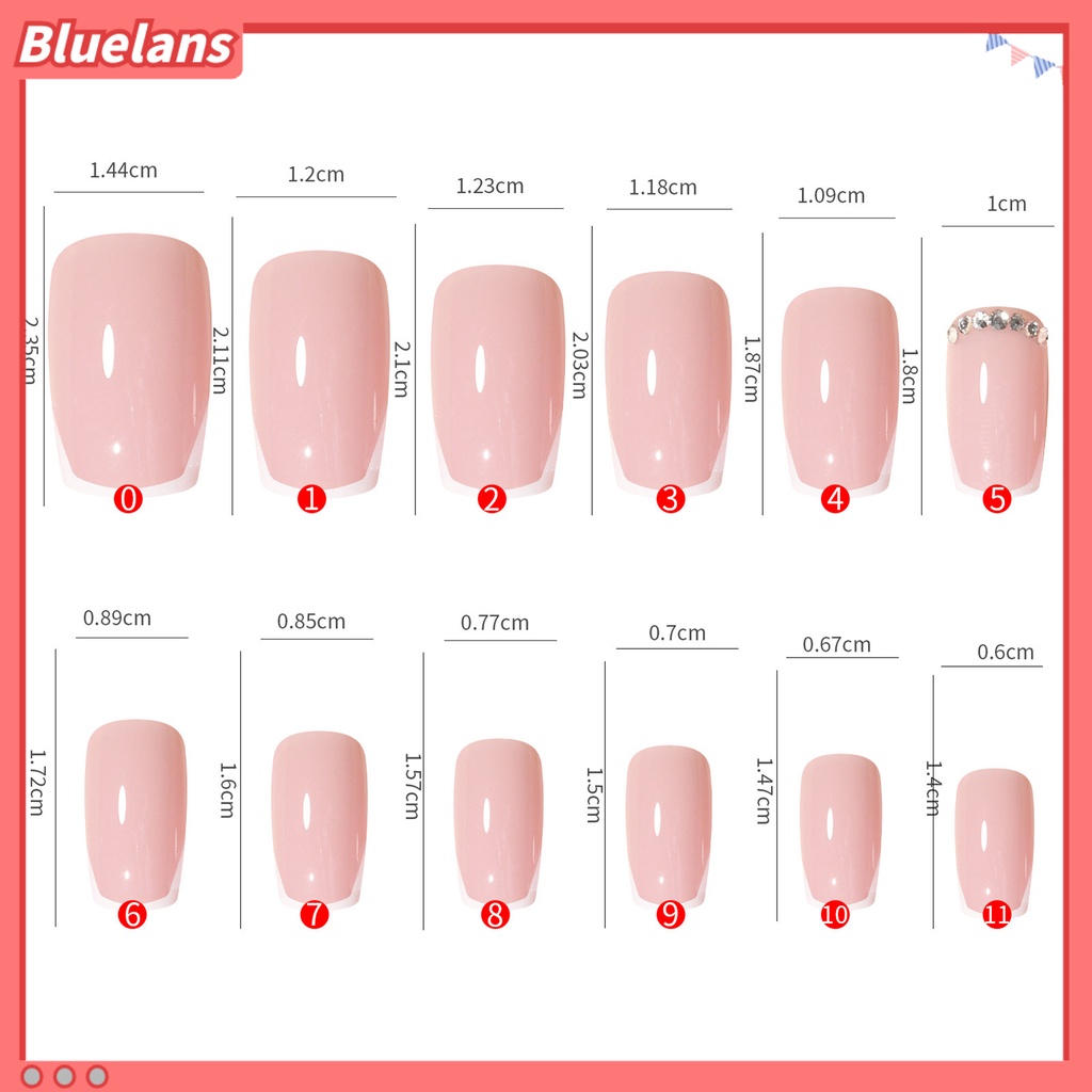 [BLM] 24pcs Kuku Buatan Warna Hidup Tahan Luntur ABS Full Cover Tekan Pada Kuku Palsu Dengan Lem Alat Set Perlengkapan Kecantikan