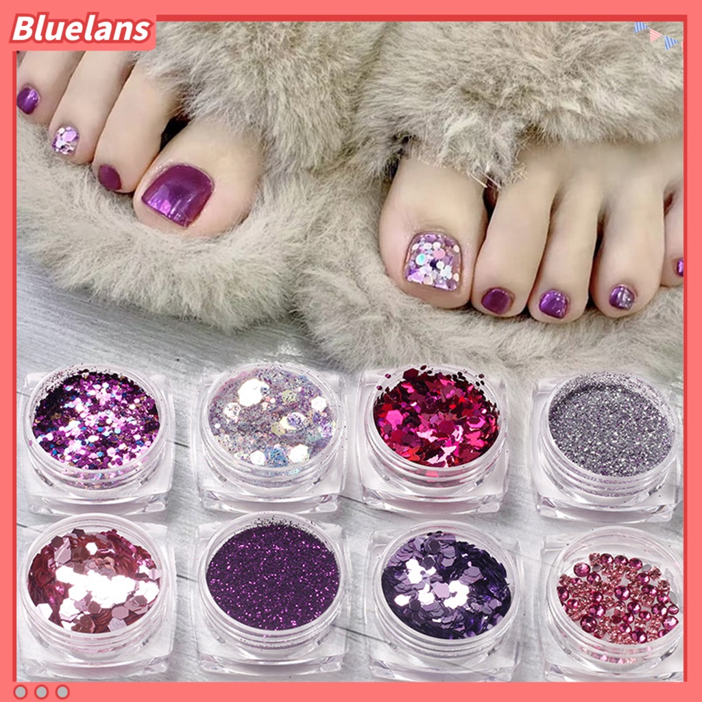 [BLM] 1tas Kuku Payet Efek Mengkilap Gloss Tahan Lama DIY Warna-Warni Sangat Tipis Tidak Teratur Berkilau Nail Art Flash Manicure Store Supply