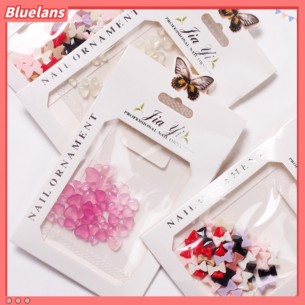 [BLM] 50pcs /Bag Pesona Nail Art Removable Non-drop Tidak Luntur Anti Gores Mudah Menempel Efek 3D Manikur Ornamen Kuku Salon Supply