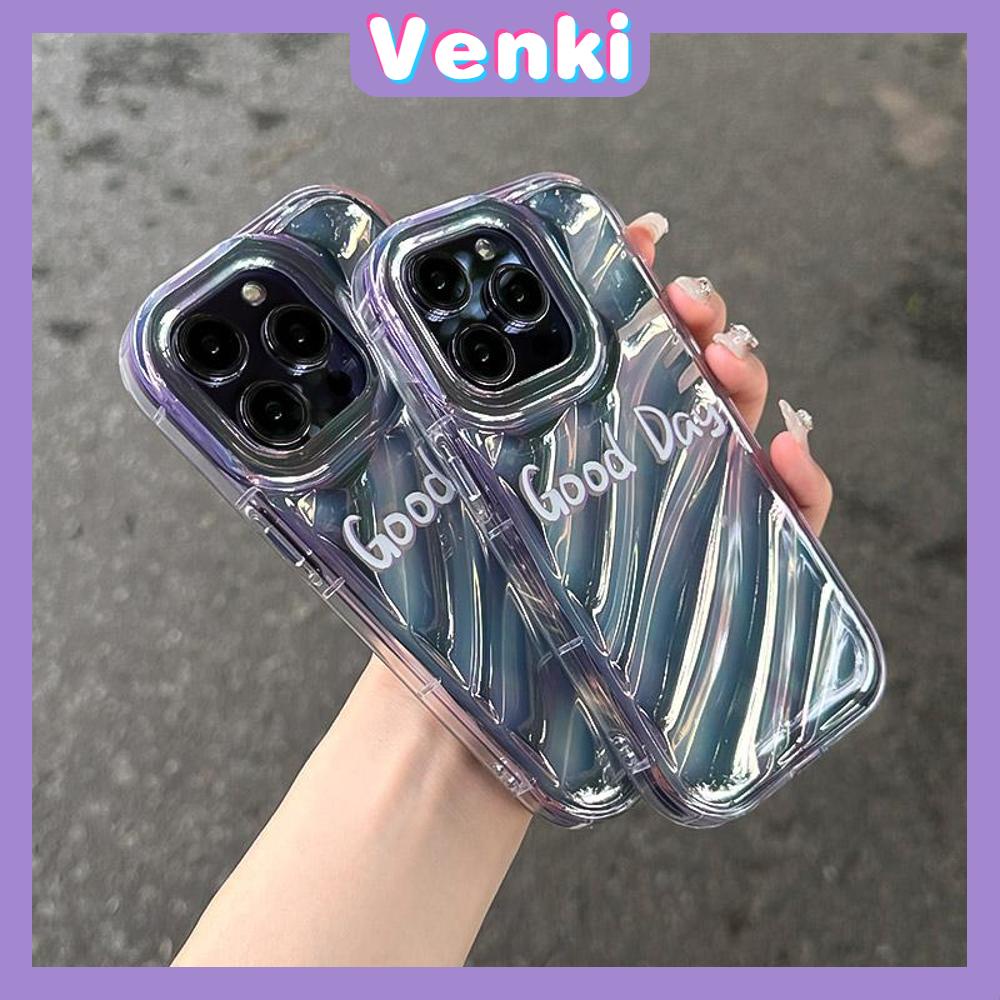 VENKI - Untuk iPhone 11 iPhone Case Laser Reflektif Bening Phone Case TPU Soft Shockproof Airbag Case Gradien Keren Kompatibel dengan iPhone 14 13 Pro max 12 Pro Max XR XR 7Plus 8Plus