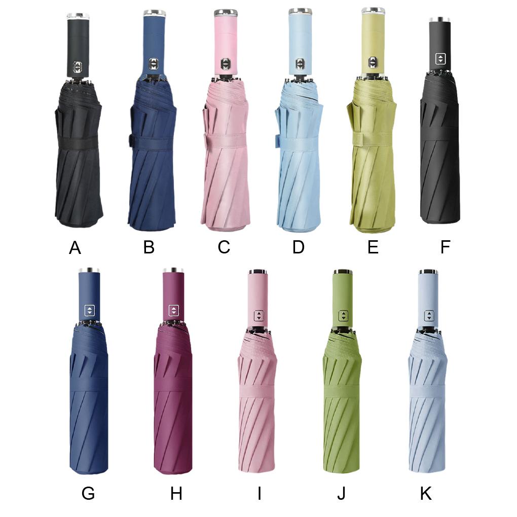 Payung Lipat Dengan Senter LED Garis Reflektif Tahan Angin Payung UV Parasol Waterproof Sunproof Pelindung Matahari Sun Rain Day