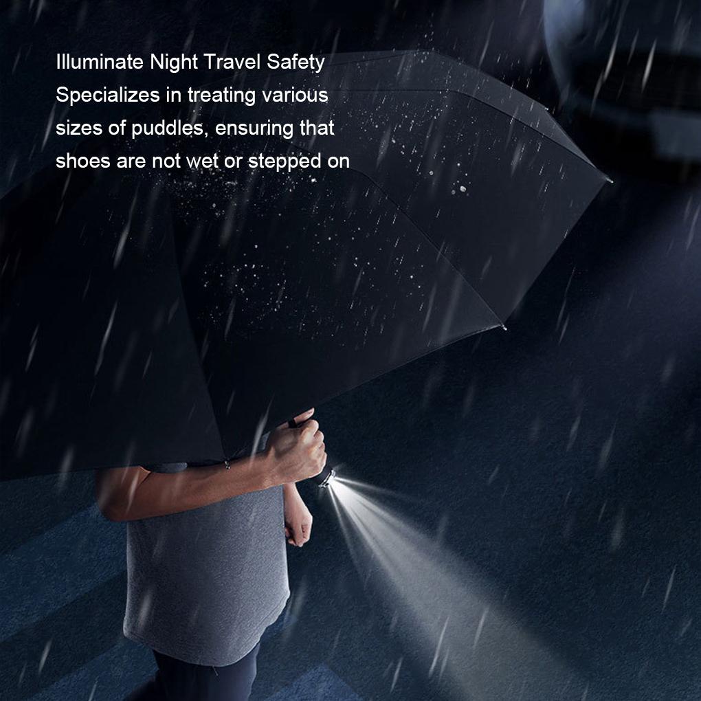 Payung Lipat Dengan Senter LED Garis Reflektif Tahan Angin Payung UV Parasol Waterproof Sunproof Pelindung Matahari Sun Rain Day