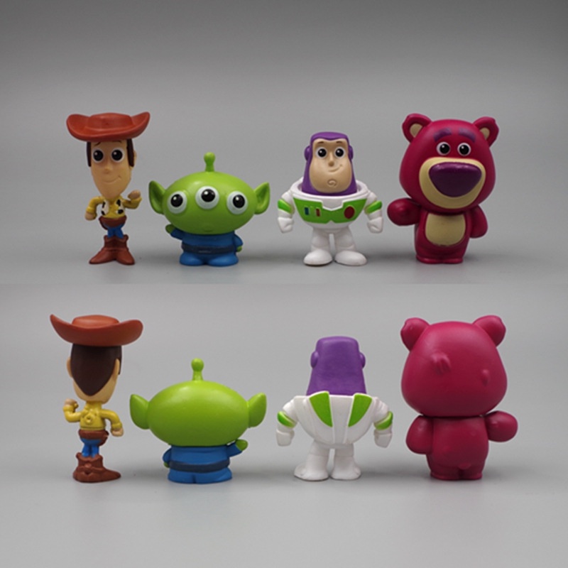 8pcs /set Anime Toy Story Woody Buzz Lightyear 3-5cm Q Version Action Figure Model Mini Mainan Boneka Model Untuk Anak