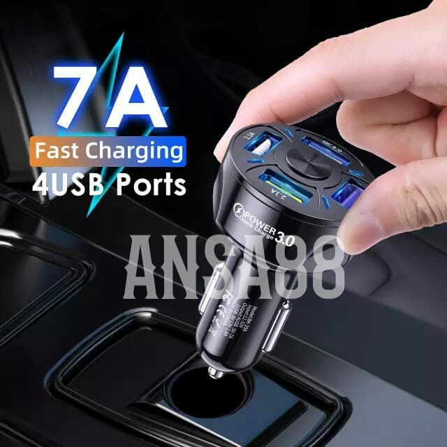 Casan mobil 4 lubang 7A fast charging car charger 4 port casan mobil 4 usb quick charge saver fast charging