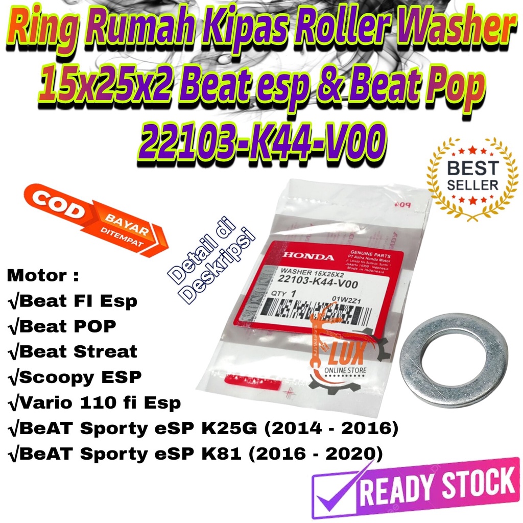 Ring Rumah Kipas Roller Washer 15x25x2 Beat esp Ring Washer Beat Pop Eco, Beat Street, Scoopy Esp, V