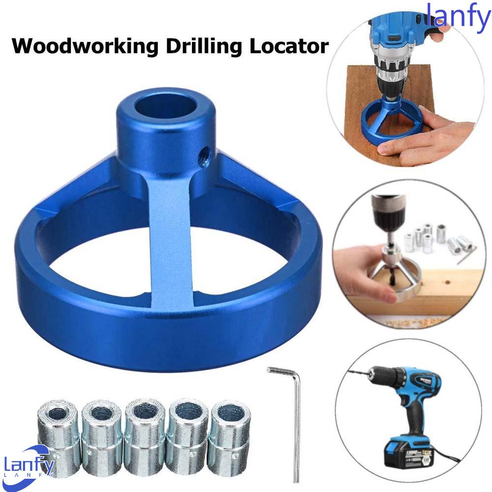 Lanfy Hole Puncher 90derajat Alat Panduan Mata Bor Aluminum Alloy Carpenter Locator