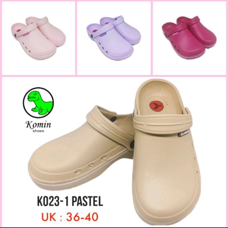 sepatu sandal wanita sandal slop wanita komin pastel tali belakang