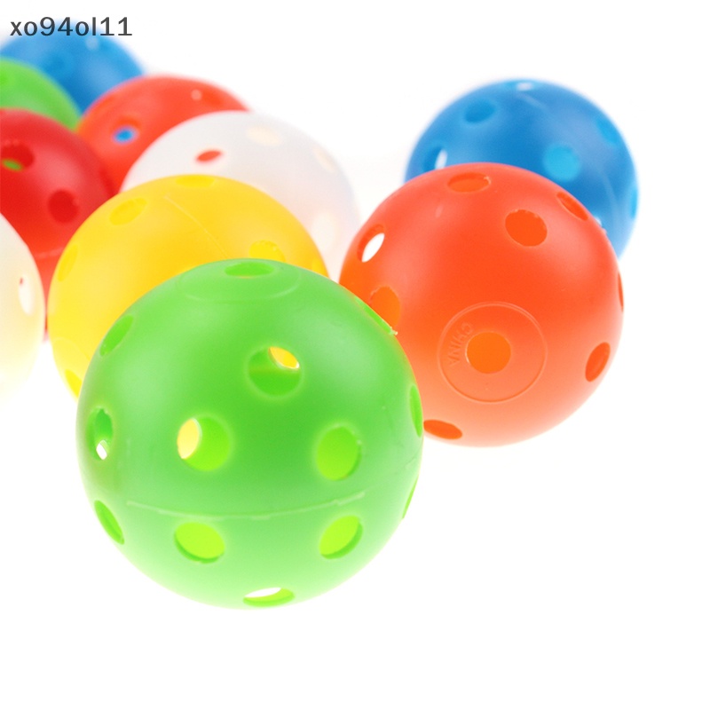 Xo 10Pcs Bola Golf Indoor Outdoor Whiffle Airflow Bola Latihan Golf OL