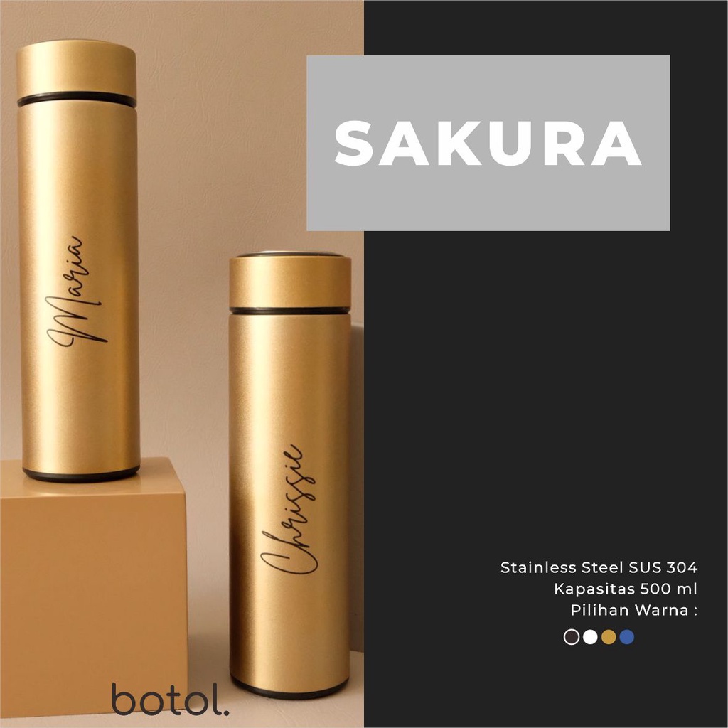 Termos Air Panas Sakura 500 ml / Tumbler Sakura Glossy Custom / Custom Vacuum Tumbler Flask 500ml Pr