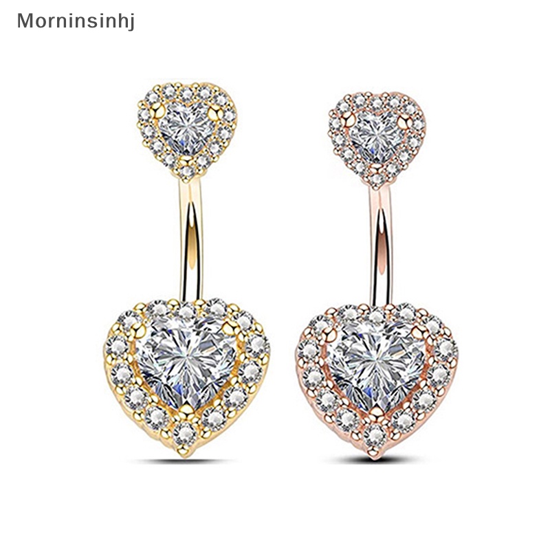 Mornin Fashion Cincin Pusar Hati Belly Button Perhiasan Perut Stainless Steel Untuk Wanita Tubuh Pantai id