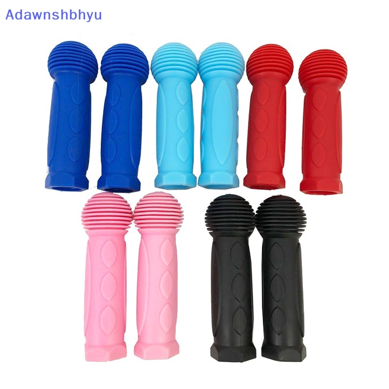 Adhyu Grip Karet Handle Pegangan Stang Sepeda Cover Anti-Selip Sepeda Roda Tiga Skateboard Scooter Untuk Anak Kids Biru Merah ID