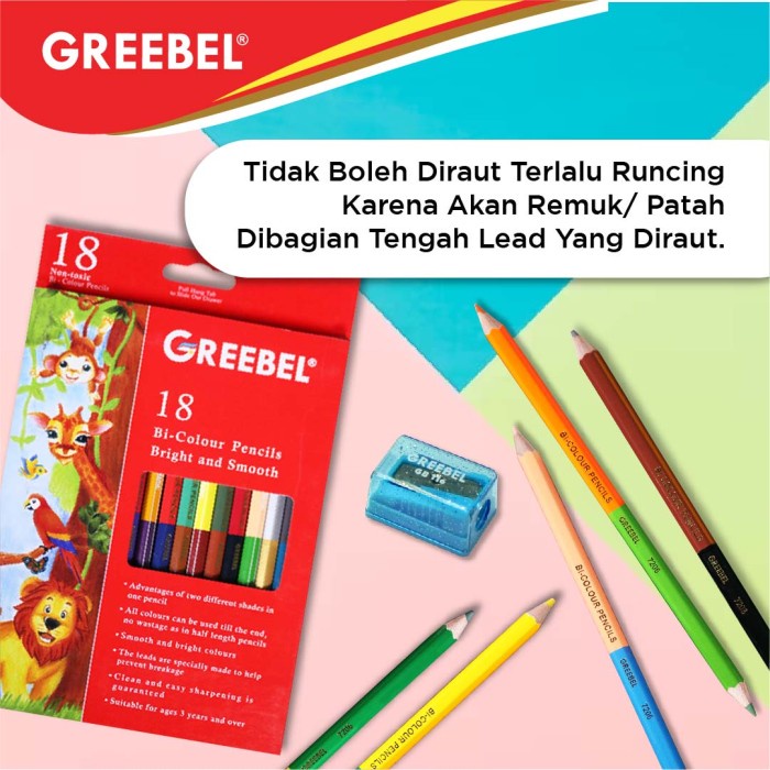 

GREEBEL 7218 Pencil Bi-Color 18pcs 36 Warna