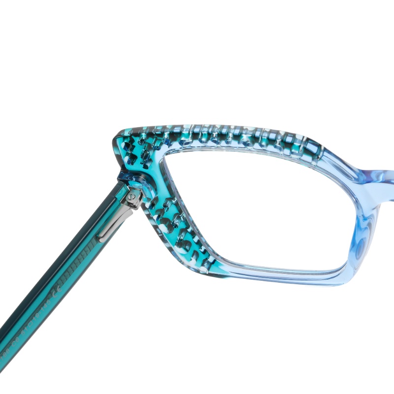 (YUZHU) Original Design Berongga Stereoskopik Kacamata Optik Mode Barat Oversized Frame TR Anti Blue Light Eyeglasses