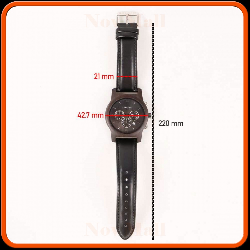 Jam Tangan Kayu Leather Strap - WP28