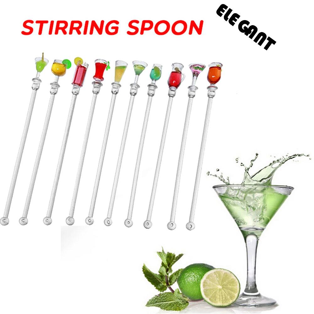 [Elegan] Stirring Stick Party 10Pcs /set Anggur Dapur Agitator Cocktail Stirrer Pengaduk Minuman