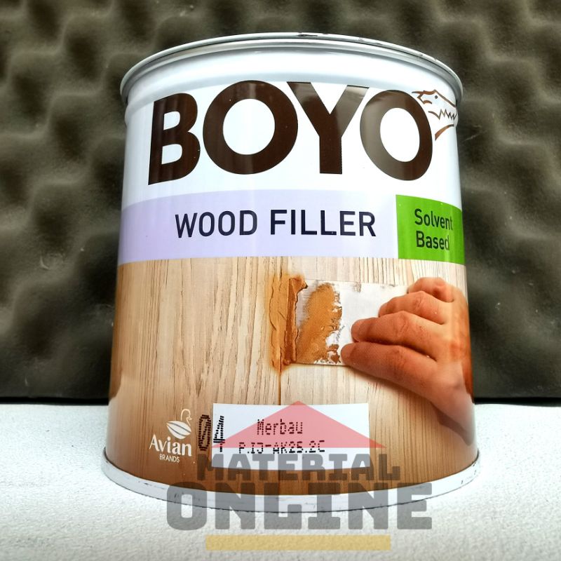 Avian Boyo Wood Filler Dempul Plamir Kayu Penutup Pori Kompon Kayu 1 Lt Liter Jati Teak Sungkai Kamp