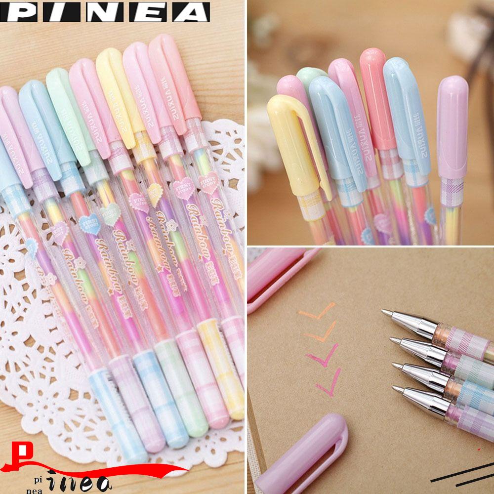 Nanas 6PCS /Set Stabilo Hadiah Siswa 6warna Dalam 1 Multicolor Pena Kreatif Alat Tulis Guas Pena