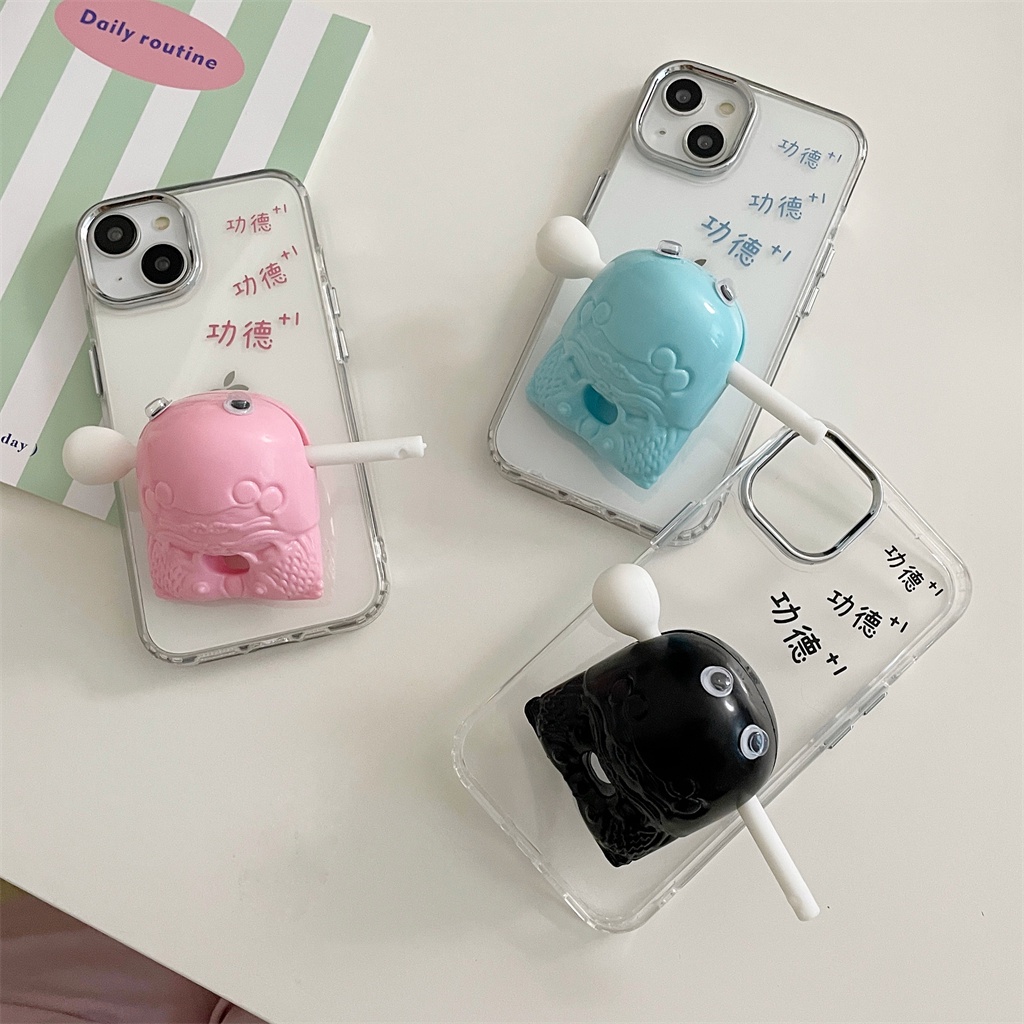 IPHONE Lucu Kasus Menyenangkan Iphone14 Pro Max case Iphone12 13 Pro Max 11 case Dekompresi Artefak Logam Transparan Bingkai Kamera shockproof protection case