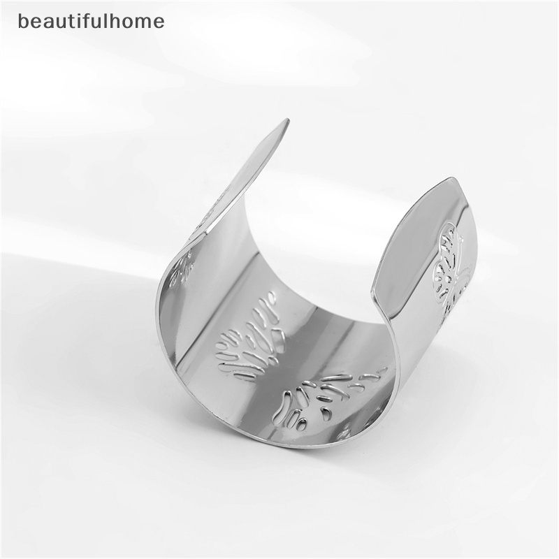 {beautifulhome} Metal Hollow Butterfly Bangles Untuk Wanita Terbuka Adjustable Lebar Manset Gelang Pesta Pernikahan Perhiasan.