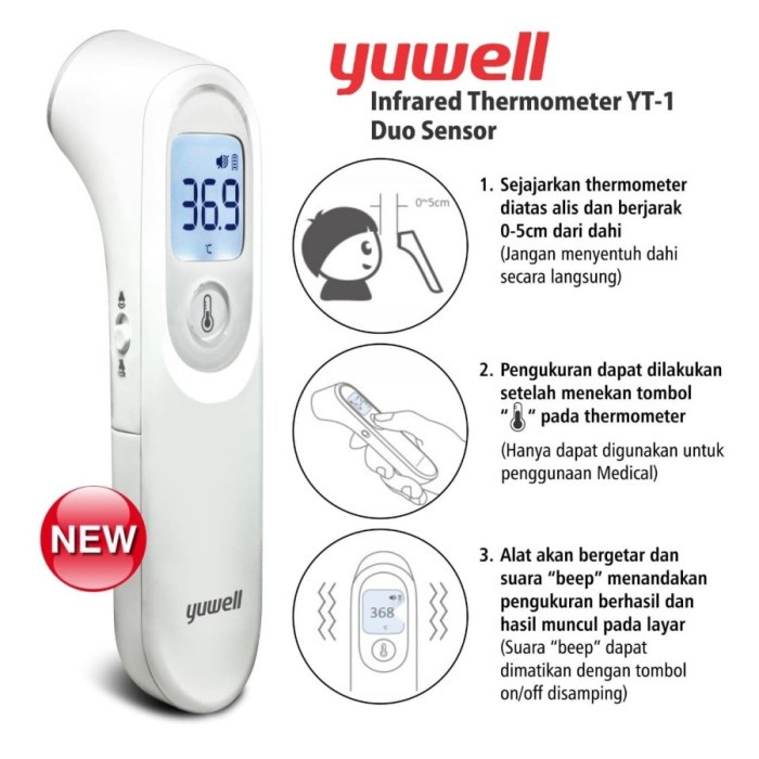 Thermometer Head Yuwell Infrared YT-1 Duo Sensor termometer