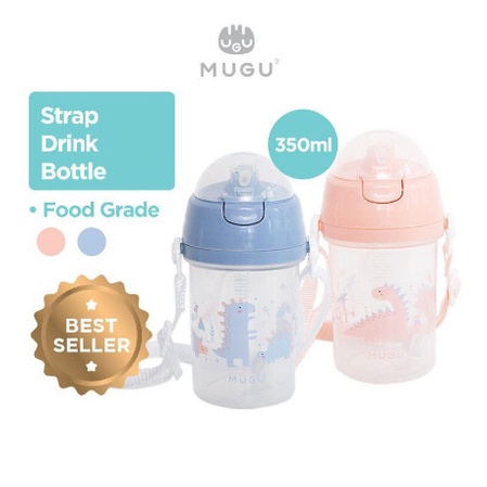 Mugu Strap Drink Bottle Straw Cup 350ml 450ml Botol Sedotan