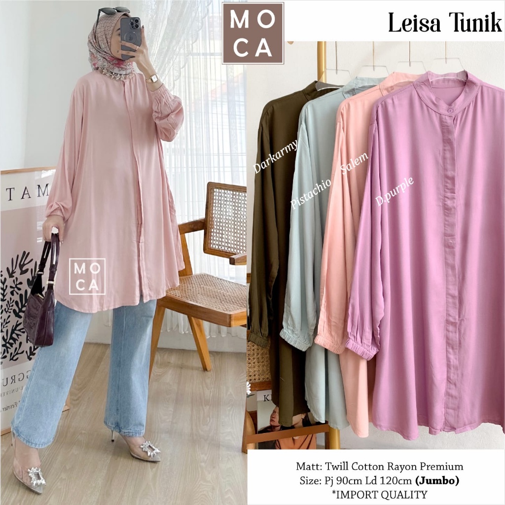 Leisa Tunik ORI MOCA | Ld120 Twill Cotton Rayon Premium