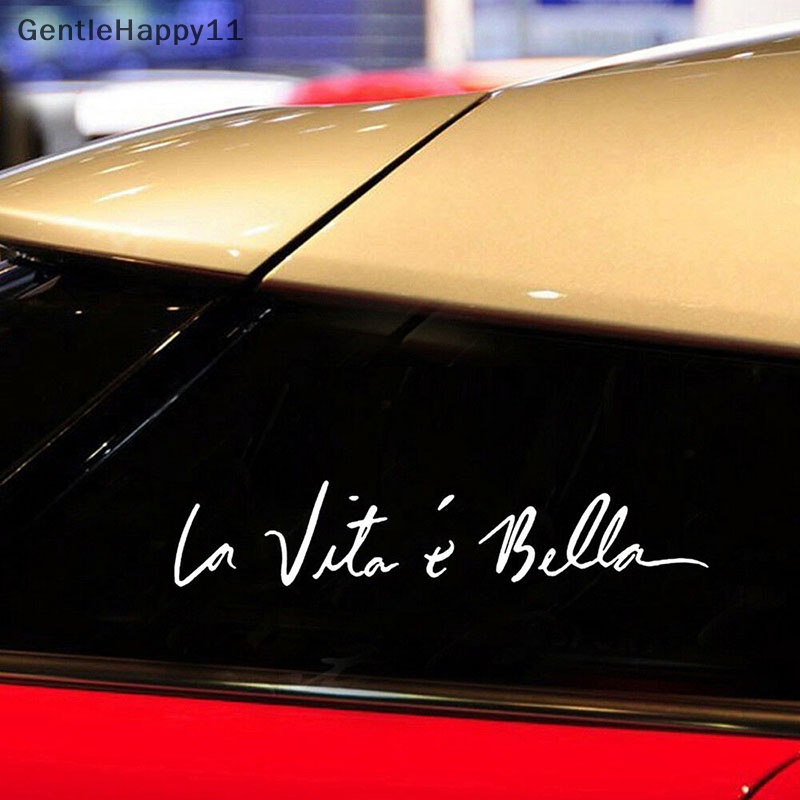 Gentlehappy Fashion Stiker Mobil Styling Quote Decal Cantik life La Vita e bella id