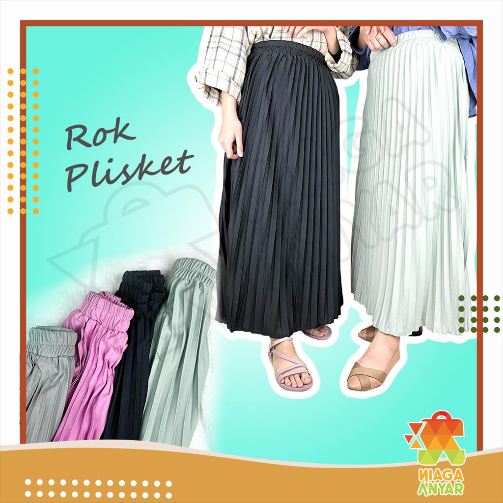 NA Rok Plisket Mayung Premium Dewasa / Rok Rempel Polos Payung Hyget Lipatan Besar Jumbo Tebal / Ple